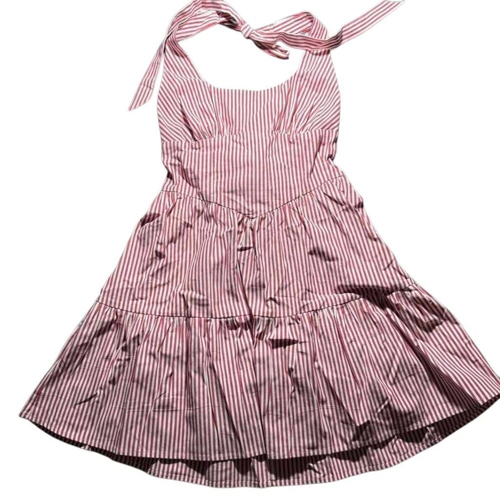 Wild Fable Red and White Halter Mini Dress